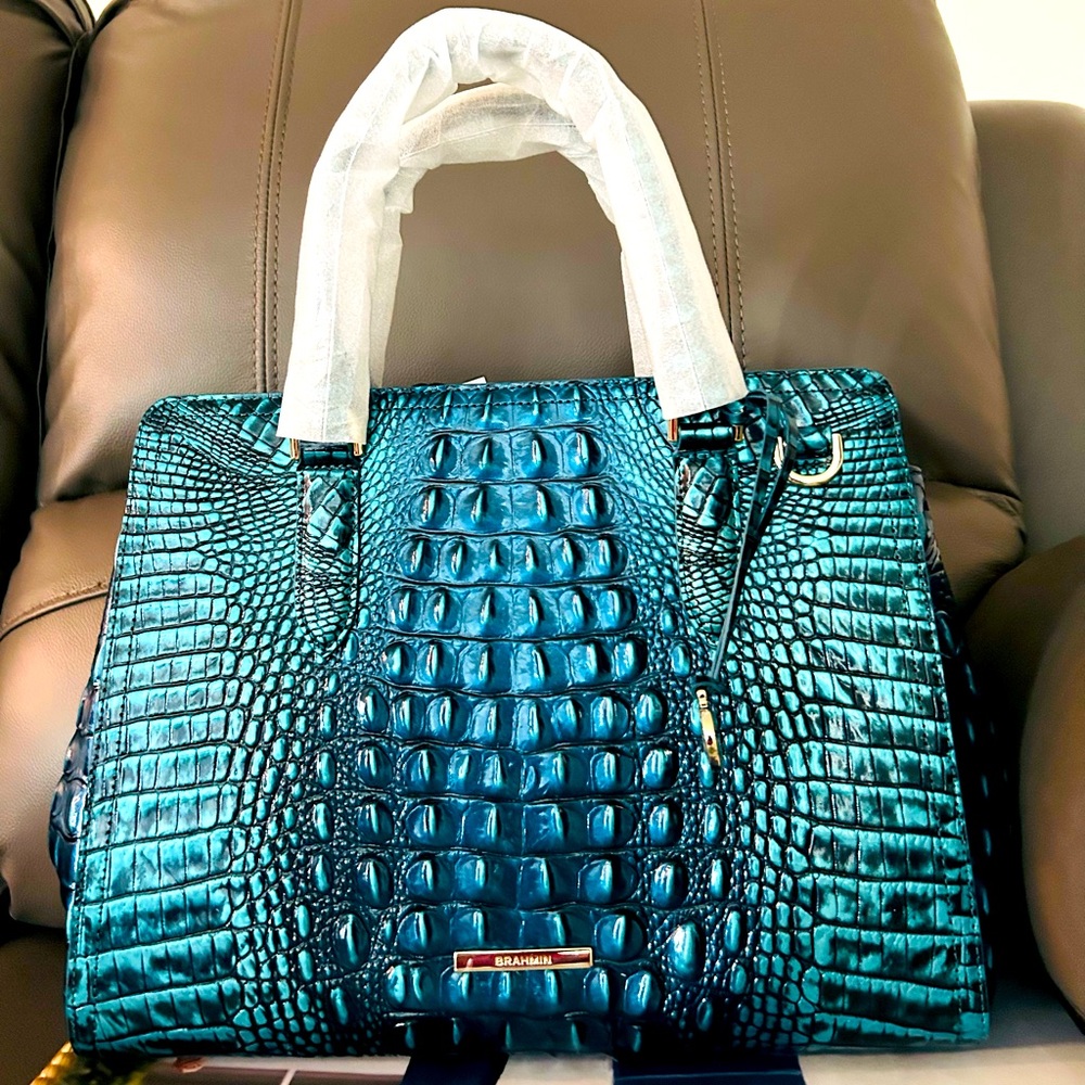 Brahmin Blue Patina Small Finley and Veronica Wallet - Picture 7 of 16